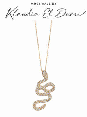 Naszyjnik srebrny pozłacany z cyrkoniami - żmija - Evento NS51299