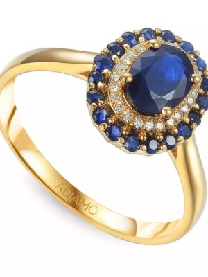 Pierścionek z szafirami i diamentami R71860 Y SA ADIAMO