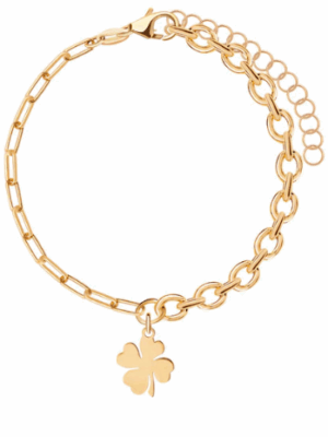 Bransoletka srebrna pozłacana - koniczyna VERONA BS51777