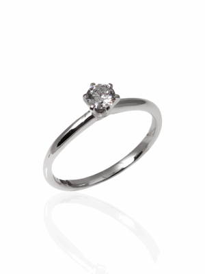 Pierścionek zaręczynowy z białego złota z diamentem laboratoryjnym 0,31 ct R58829