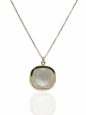 Srebrny, pozłacany naszyjnik z masą perłową DALL'ACQUA