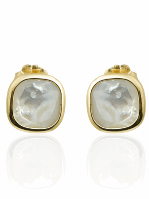 Srebrne, pozłacane kolczyki z masą perłową DALL'ACQUA