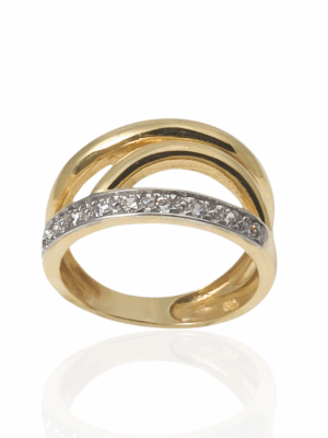 Złoty pierścionek z cyrkoniami pr.585