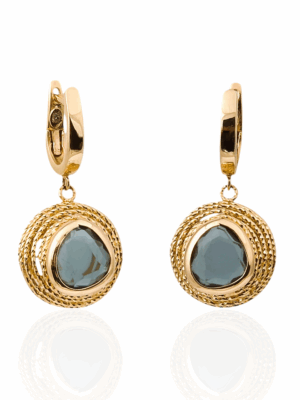 Złote kolczyki z kwarcem Dall'Acqua