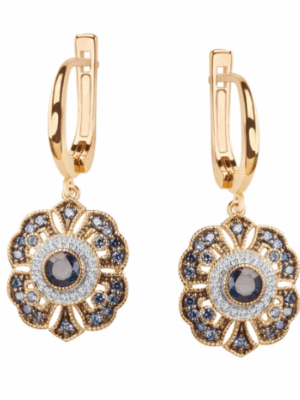 Kolczyki złote z szafirami i topazami - Intenso Verona 19014ST