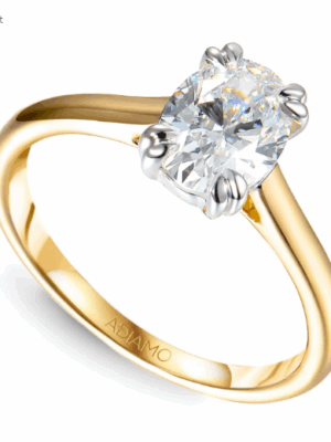 Pierścionek zaręczynowy z diamentem laboratoryjnym R96118 1,01ct YW LGD 1,01 ct ADIAMO