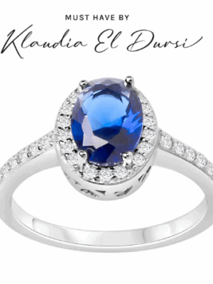 Pierścionek srebrny z niebieską cyrkonią Verona PS49602