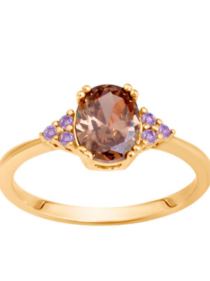 Pierścionek srebrny pozłacany z cyrkoniami Verona PB51895