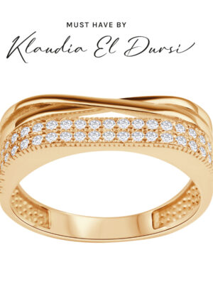 Pierścionek srebrny pozłacany z cyrkoniami Verona PS54684