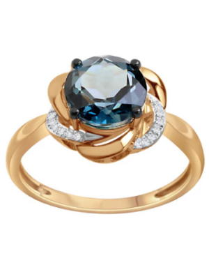 Pierścionek złoty z topazem i diamentami Verona PZ19963