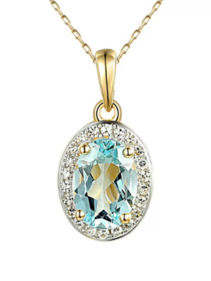 Zawieszka z akwamarynem i diamentami Adiamo P62898 Y M AQ