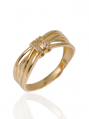 Złoty pierścionek z cyrkoniami pr.585