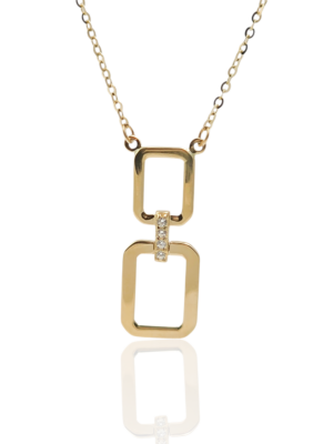 Złoty naszyjnik pr.585 z cyrkoniami