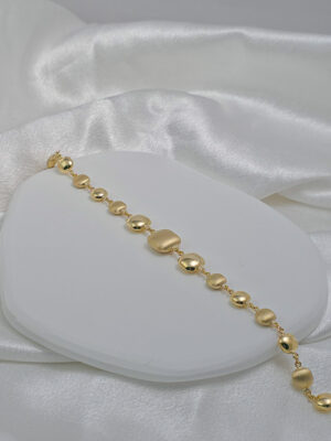 Złota bransoletka z matowymi elementami pr.585