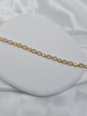 Złota bransoletka z motywem nieskończoności i cyrkoniami pr.585