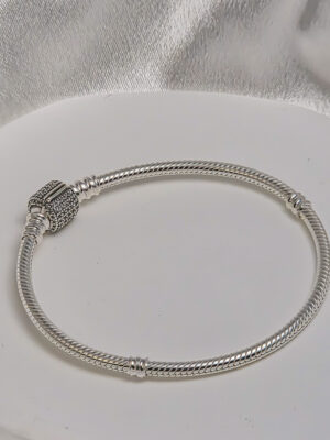 Srebrna bransoletka modułowa na zawieszki z beczką pr.925 18 cm