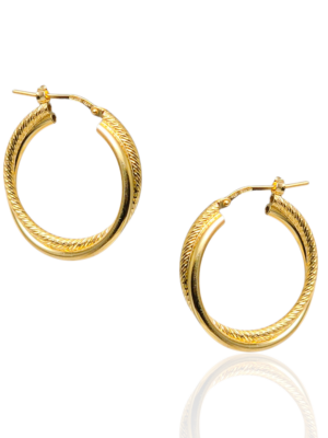 Srebrne, pozłacane kolczyki koła pr.925