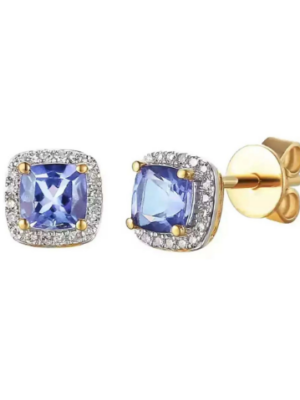 Kolczyki z tanzanitami i diamentami Adiamo E58266 Y S T