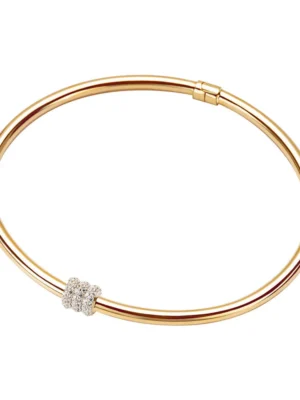 Bransoletka złota sztywna z cyrkoniami BX16416