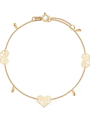 Bransoletka złota - serca BX19738