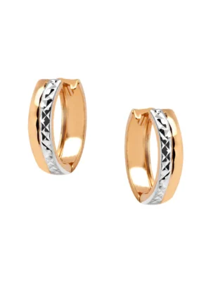 Kolczyki z dwukolorowego złota - koła JX08203