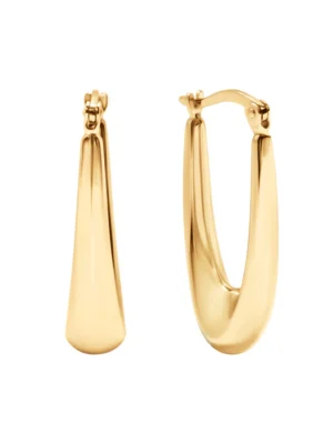 Kolczyki złote wiszące - owalne JX21094