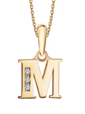 Zawieszka złota z cyrkoniami - litera M - Motivo ZX17441