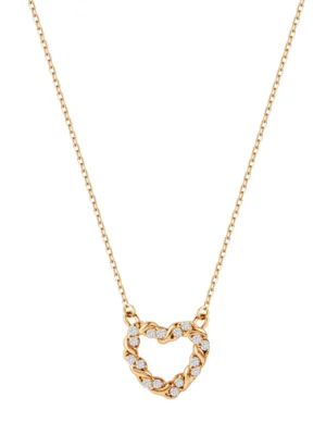 Naszyjnik złoty z cyrkoniami - serce NX20829