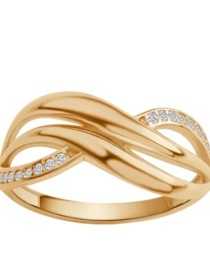 Pierścionek złoty z cyrkoniami PX19641