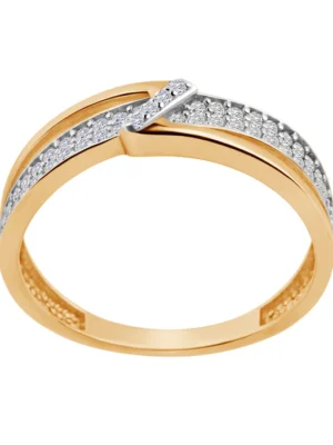 Pierścionek złoty z cyrkoniami PX20509