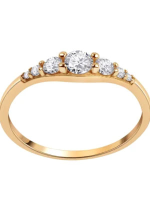 Pierścionek złoty z cyrkoniami  PX20824
