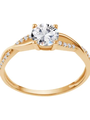 Pierścionek złoty z cyrkoniami PX20827