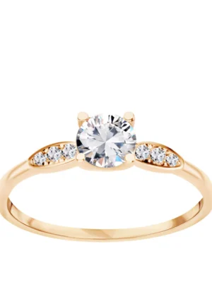 Pierścionek złoty z cyrkoniami PX17718