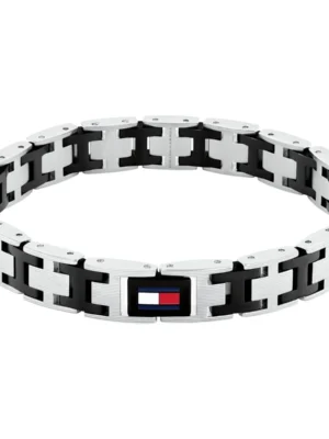 Czarna bransoletka z ogniw z flagą 2790684