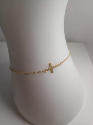 Bransoletka złota z krzyżykiem pr.585