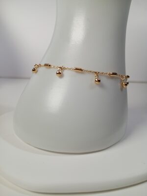 Złota bransoletka z kuleczkami i rurkami pr.585