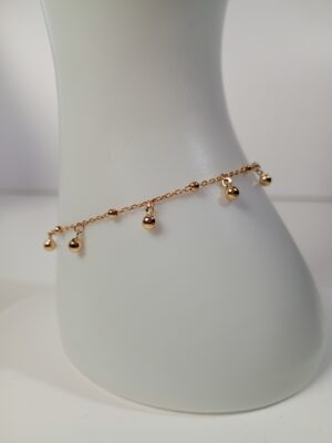 Złota bransoletka z kuleczkami pr.585