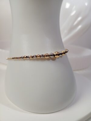 Złota bransoletka z diamentowanymi kulkami pr.585