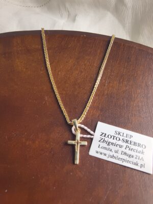 Złoty krzyżyk zdobiony pr.585